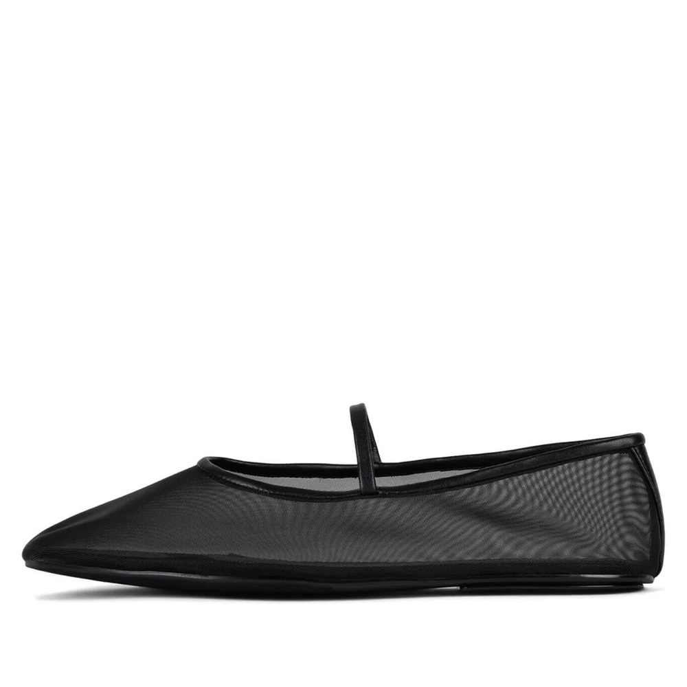 Swan lake mesh black ballet flats